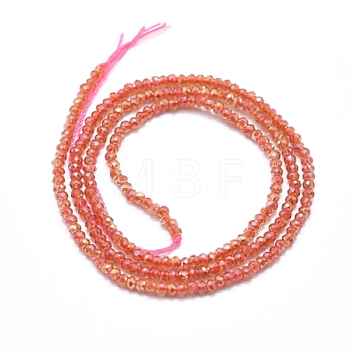 Electroplate Glass Beads Strands GLAA-F079-A-FR18-1