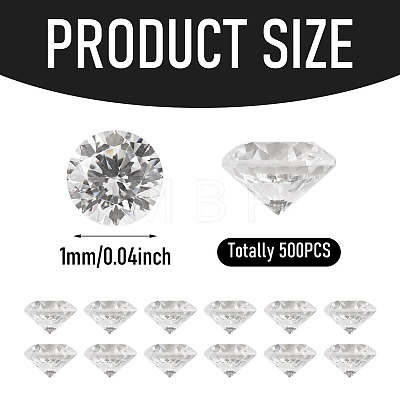500Pcs Diamond Shape Grade AAA Cubic Zirconia Cabochons ZIRC-TADJ0001-01G-1