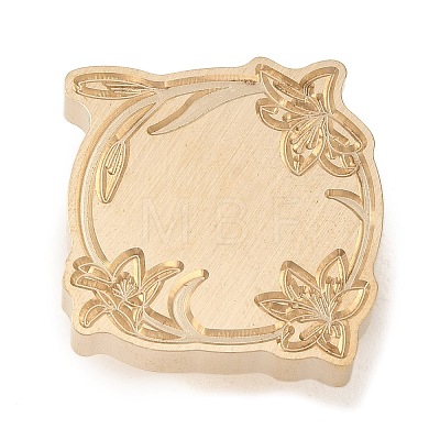 Geometric Flower Frame Brass Stamp Heads AJEW-H149-01G-01-1