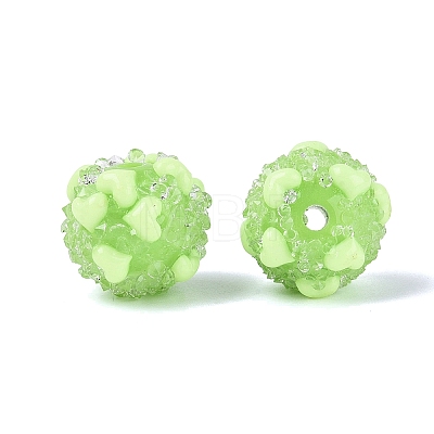 Opaque Acrylic & Transparent Resin Rhinestone Beads SACR-Q005-02A-04-1