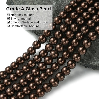 Eco-Friendly Dyed Glass Pearl Round Bead Strands HY-A008-6mm-RB039-1