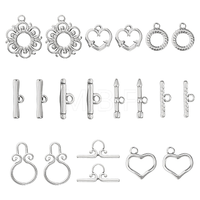 10 Sets 5 Styles 304 Stainless Steel Toggle Clasps STAS-CA0001-75-1