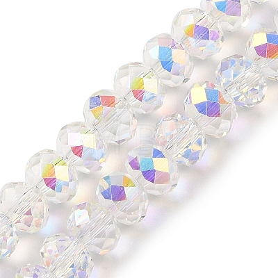 AB Color Plated Transparent Electroplate Beads Strands EGLA-H104-06I-1