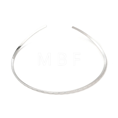 304 Stainless Steel Rhombus Textured Wire Necklace Making MAK-L015-02P-1