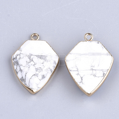 Electroplate Natural Howlite Pendants G-S344-20H-1