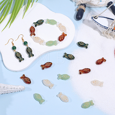 60Pcs 4 Colors Glass Beads GLAA-SC0003-46-1