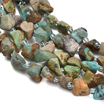 Raw Rough Natural HuBei Turquoise Beads Strands G-A322-B03-01-1