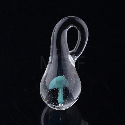 Handmade Lampwork Glass Pendants LAMP-Q028-12B-1