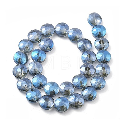 Electroplate Transparent Glass Beads Strands EGLA-M032-01A-PL02-1