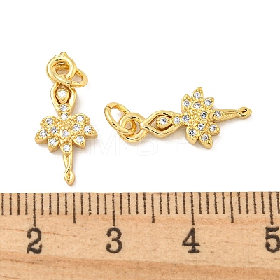 Rack Plating Brass Micro Pave Clear Cubic Zirconia Pendants KK-B093-21G-1