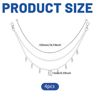 4Pcs Brass Chain Belts HJEW-CA00099-1