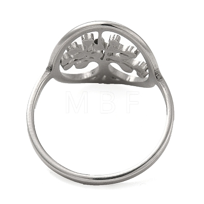 Tree of Life 201 Stainless Steel Finger Rings RJEW-G278-10P-1