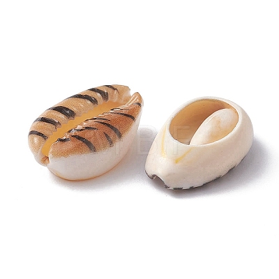 Printed Natural Cowrie Shell Beads SHEL-YW0001-02-1