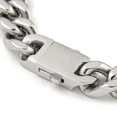 Non-Tarnish 201 Stainless Steel Cuban Link Chain Bracelets for Women and Men BJEW-F473-01P-03-1