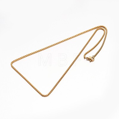 304 Stainless Steel Box Chain Necklaces NJEW-E026-11G-1