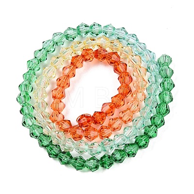 Gradient Color Baking Painted Glass Bead Strands DGLA-A039-T4mm-A013-1