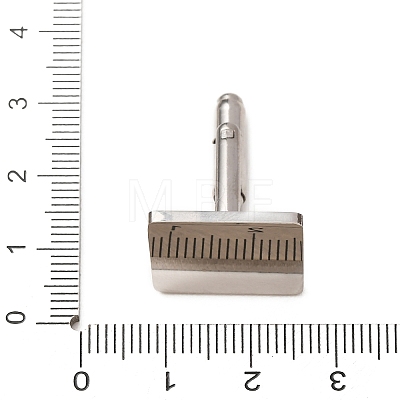 Rectangle 201 Stainless Steel Swank Cuff Links SA-CBAE2BD-01P-B-1