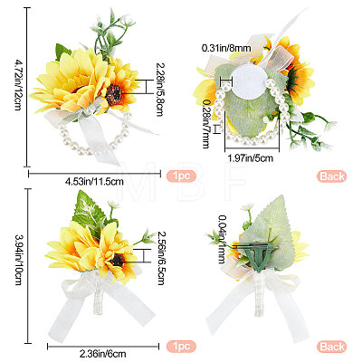Silk Cloth Imitation Flower Wrist AJEW-CP0001-38-1