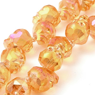 Transparent Electroplated Glass Beads Strands GLAA-G104-02A-1