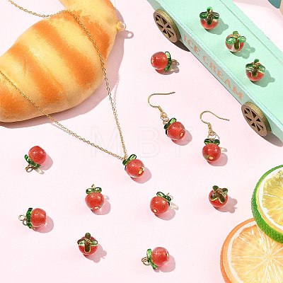 40Pcs Transparent Resin with Transparent Glass Pendants PALLOY-CJ00193-1