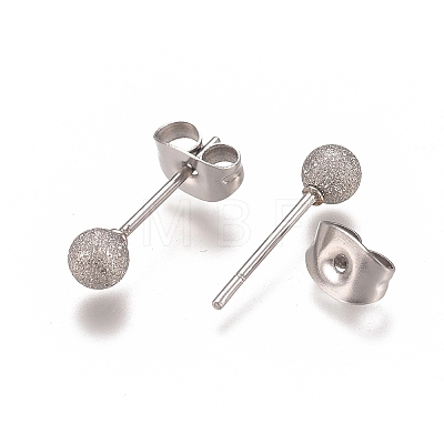 Tarnish Resistant 304 Stainless Steel Stud Earrings EJEW-L215-58B-P-1