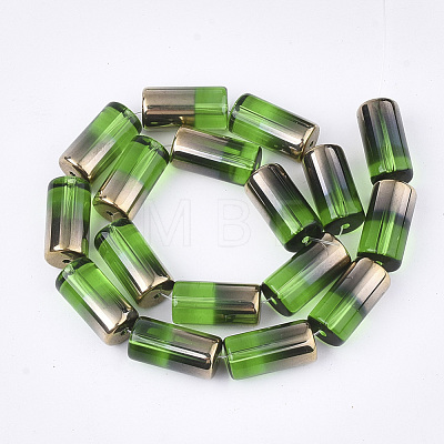 Half Electroplate Glass Beads Strands EGLA-S177-01F-1