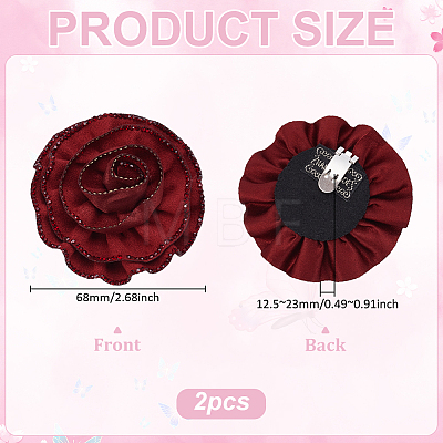 2Pcs Flower Polyester Shoe Buckle Clips DIY-PH0034-81-1