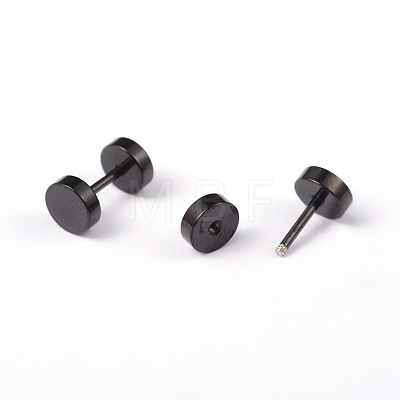 Flat Round 304 Stainless Steel Barbell Cartilage Earrings EJEW-L164-04-1