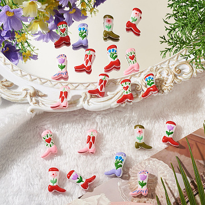 20Pcs 10 Styles Boot Baking Paint Glass Enamel Beads LAMP-TA0002-78A-1
