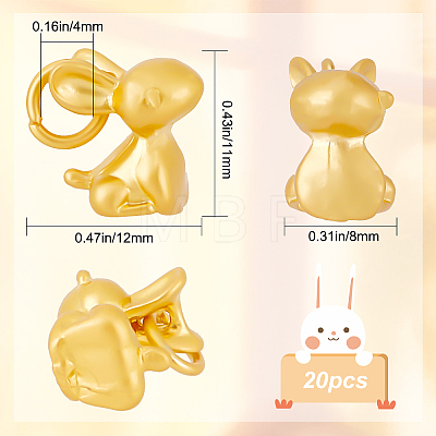 20Pcs Matte Style Alloy Rabbit Charms FIND-SC0003-87-1