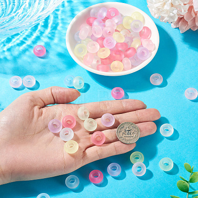 200Pcs Frosted Acrylic Beads FACR-TA0001-12-1