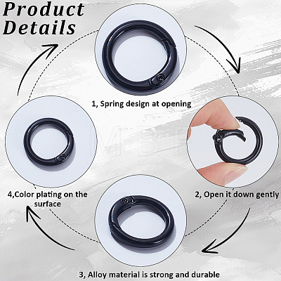 30Pcs Spray Painted Eco-Friendly Alloy Spring Gate Rings FIND-SP0006-04-1