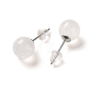 Natural Quartz Crystal Stud Earrings X-G-B075-02P-03-1