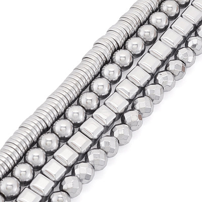 4 Strands 4 Styles Electroplated Non-magnetic Synthetic Hematite Beads Strands G-CW0001-12P-1