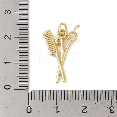 Rack Plating Brass & Cubic Zirconia Pendants KK-L216-062G-1