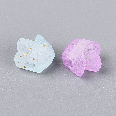Frosted Transparent Acrylic Beads FACR-T009-01A-1