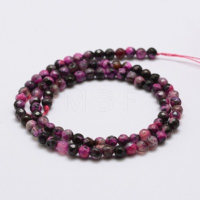Faceted Natural Fire Crackle Agate Beads Strands X-G-F447-4mm-A08-1
