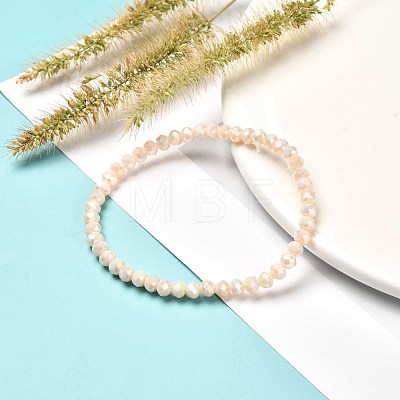 Faceted Glass Rondelle Beads Stretch Bracelet for Kid BJEW-JB06807-16-1