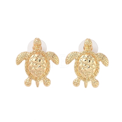 Sea Turtle Alloy Stud Earrings for Women EJEW-A112-04KCG-1