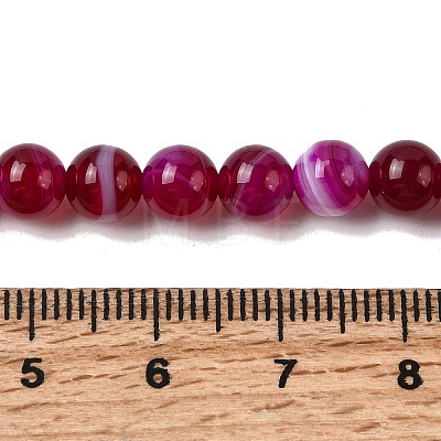 Natural Banded Agate Beads Strands G-I392-A01-6mm-01-1