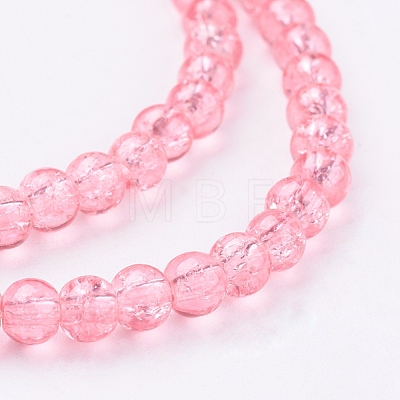 Spray Painted Crackle Glass Beads Strands CCG-Q001-4mm-03-1