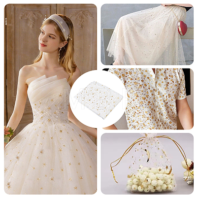 1M Star Polyester Fabric DIY-CY0003-62B-1