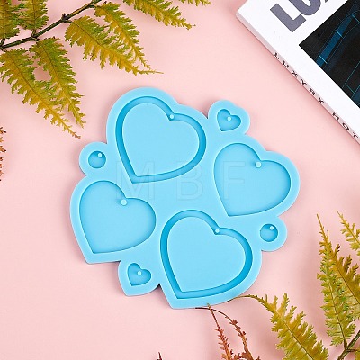 DIY Heart Shape Earring Silicone Mold Kits DIY-OC0002-79-1