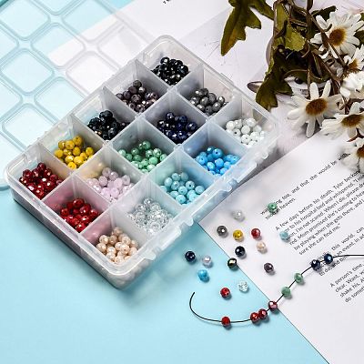 15 Colors Electroplate Glass Beads EGLA-JP0002-02E-6mm-1