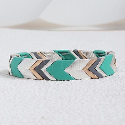 Zinc Alloy Arrow Pattern Multi-Color Cuff Bangles for Women FS-WG877A9-02-1