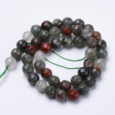 Natural African Bloodstone Beads Strands G-S281-21-6mm-1