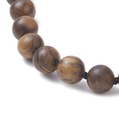 Natural & Synthetic Mixed Gemstone & Wood Buddhist Necklace NJEW-JN04308-1
