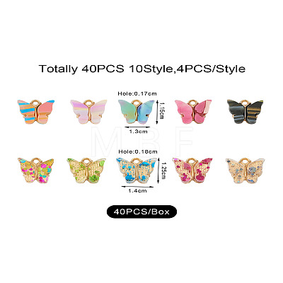 40Pcs 10 Style Transparent Acrylic Charms FIND-BY0001-22-1