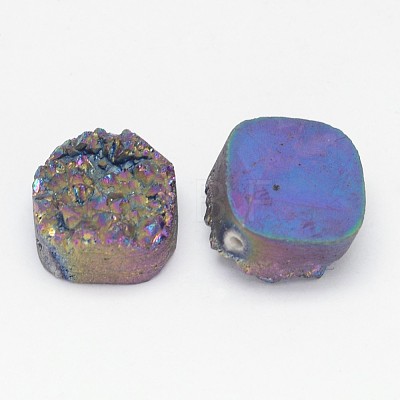 Electroplated Natural Druzy Quartz Crystal Beads G-G888-03D-1