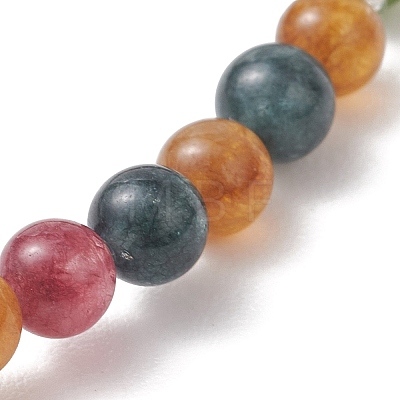 Natural Green Jade Imitation Tourmaline Beaded Stretch Bracelets for Women Men BJEW-JB13468-1